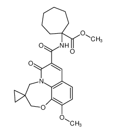 methyl 1-(11'-methoxy-6'-oxo-2'H,4'H,6'H-spiro[cyclopropane-1,3'-[1,4]oxazepino[2,3,4-ij]quinoline]-7'-carboxamido)cycloheptane-1-carboxylate_799272-10-9