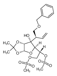 Methanesulfonic acid (R)-1-[(3aR,5R,6R,6aR)-6-((R)-1-benzyloxymethyl-allyl)-6-hydroxy-2,2-dimethyl-tetrahydro-furo[2,3-d][1,3]dioxol-5-yl]-2-methanesulfonyloxy-ethyl ester_799281-04-2