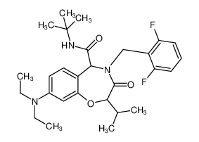 N-(tert-butyl)-8-(diethylamino)-4-(2,6-difluorobenzyl)-2-isopropyl-3-oxo-2,3,4,5-tetrahydrobenzo[f][1,4]oxazepine-5-carboxamide_799282-10-3