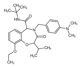 N-(tert-butyl)-4-(4-(dimethylamino)benzyl)-9-ethoxy-2-isopropyl-3-oxo-2,3,4,5-tetrahydrobenzo[f][1,4]oxazepine-5-carboxamide_799282-51-2