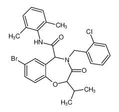 7-bromo-4-(2-chlorobenzyl)-N-(2,6-dimethylphenyl)-2-isopropyl-3-oxo-2,3,4,5-tetrahydrobenzo[f][1,4]oxazepine-5-carboxamide_799282-57-8