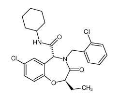 rel-(2R,5R)-7-chloro-4-(2-chlorobenzyl)-N-cyclohexyl-2-ethyl-3-oxo-2,3,4,5-tetrahydrobenzo[f][1,4]oxazepine-5-carboxamide_799283-04-8