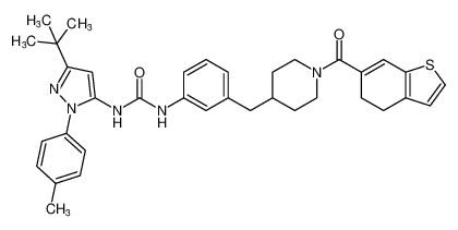 1-(3-(tert-butyl)-1-(p-tolyl)-1H-pyrazol-5-yl)-3-(3-((1-(4,5-dihydrobenzo[b]thiophene-6-carbonyl)piperidin-4-yl)methyl)phenyl)urea_799284-99-4