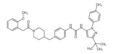1-(3-(tert-butyl)-1-(p-tolyl)-1H-pyrazol-5-yl)-3-(4-((1-(2-(2-methoxyphenyl)acetyl)piperidin-4-yl)methyl)phenyl)urea_799286-66-1