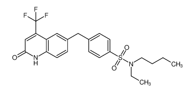 N-butyl-N-ethyl-4-((2-oxo-4-(trifluoromethyl)-1,2-dihydroquinolin-6-yl)methyl)benzenesulfonamide_799298-07-0