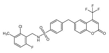 N-(2-chloro-6-fluoro-3-methylbenzyl)-4-((2-oxo-4-(trifluoromethyl)-2H-chromen-6-yl)methyl)benzenesulfonamide_799300-01-9