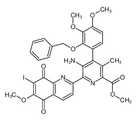 methyl 5-amino-6-(7-iodo-5,8-dihydro-6-methoxy-5,8-dioxo-2-quinolyl)-4-(3,4-dimethoxy-2-(phenylmethoxy)phenyl)-3-methyl-2-pyridinecarboxylate_79953-22-3