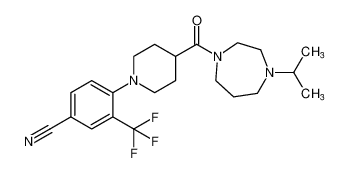 4-(4-(4-isopropyl-1,4-diazepane-1-carbonyl)piperidin-1-yl)-3-(trifluoromethyl)benzonitrile_799559-03-8
