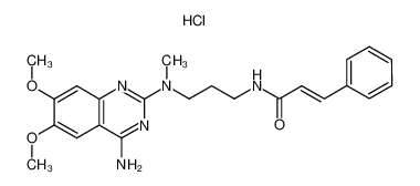 (E)-N-{3-[(4-Amino-6,7-dimethoxy-quinazolin-2-yl)-methyl-amino]-propyl}-3-phenyl-acrylamide; hydrochloride_79959-05-0