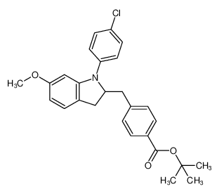 tert-butyl 4-((1-(4-chlorophenyl)-6-methoxyindolin-2-yl)methyl)benzoate_799763-86-3