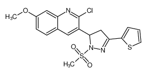 2-chloro-7-methoxy-3-(1-(methylsulfonyl)-3-(thiophen-2-yl)-4,5-dihydro-1H-pyrazol-5-yl)quinoline_799771-01-0