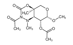 Acetic acid (4aR,7S,8R,8aR)-2-acetyl-7-methoxy-1,4a-dimethyl-3-oxo-octahydro-pyrano[4,5-e][1,3,4]oxadiazin-8-yl ester_79991-84-7