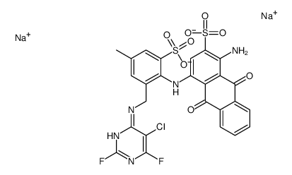 disodium,1-amino-4-[2-[[(5-chloro-2,6-difluoropyrimidin-4-yl)amino]methyl]-4-methyl-6-sulfonatoanilino]-9,10-dioxoanthracene-2-sulfonate_84100-74-3