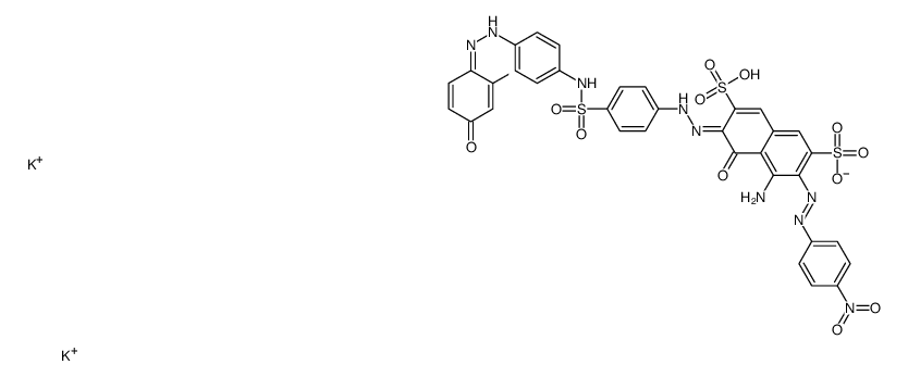 dipotassium,(3Z)-5-amino-3-[[4-[[4-[(2Z)-2-(2-hydroxy-4-oxocyclohexa-2,5-dien-1-ylidene)hydrazinyl]phenyl]sulfamoyl]phenyl]hydrazinylidene]-6-[(4-nitrophenyl)diazenyl]-4-oxonaphthalene-2,7-disulfonate_84878-17-1