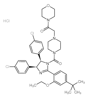 2-[4-[2-(4-tert-butyl-2-ethoxyphenyl)-4,5-bis(4-chlorophenyl)-4,5-dihydroimidazole-1-carbonyl]piperazin-1-yl]-1-morpholin-4-ylethanone,hydrochloride_870007-79-7