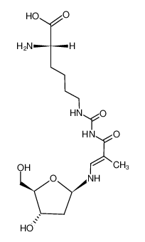 N<sup>6</sup>-(((E)-3-(((2R,4S,5R)-4-hydroxy-5-(hydroxymethyl)tetrahydrofuran-2-yl)amino)-2-methylacryloyl)carbamoyl)-L-lysine_87616-31-7