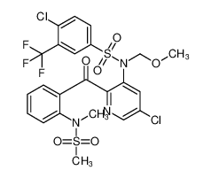4-chloro-N-(5-chloro-2-(2-(N-methylmethylsulfonamido)benzoyl)pyridin-3-yl)-N-(methoxymethyl)-3-(trifluoromethyl)benzenesulfonamide_899423-08-6
