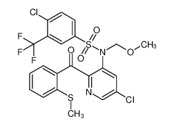 4-chloro-N-(5-chloro-2-(2-(methylthio)benzoyl)pyridin-3-yl)-N-(methoxymethyl)-3-(trifluoromethyl)benzenesulfonamide_899423-56-4