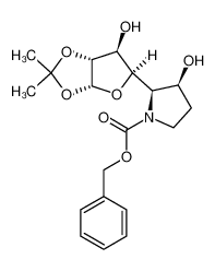 benzyl (2R,3S)-3-hydroxy-2-((3aR,5R,6S,6aR)-6-hydroxy-2,2-dimethyltetrahydrofuro[2,3-d][1,3]dioxol-5-yl)pyrrolidine-1-carboxylate_899431-83-5