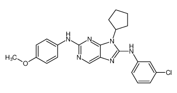 N8-(3-chlorophenyl)-9-cyclopentyl-N2-(4-methoxyphenyl)-9H-purine-2,8-diamine_899800-59-0