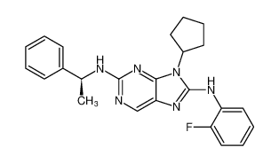 (S)-9-cyclopentyl-N8-(2-fluorophenyl)-N2-(1-phenylethyl)-9H-purine-2,8-diamine_899800-92-1