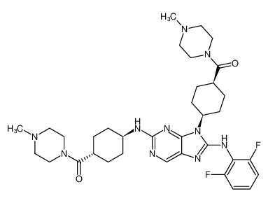 Piperazine,1-[[cis-4-[8-[(2,6-difluorophenyl)amino]-2-[[trans-4-[(4-methyl-1-piperazinyl)carbonyl]cyclohexyl]amino]-9H-purin-9-yl]cyclohexyl]carbonyl]-4-methyl-_899803-13-5