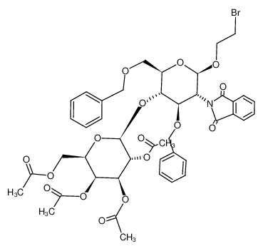 2-bromoethyl 3,6-di-O-benzyl-2-deoxy-2-phthalimido-4-O-(2,3,4,6-tetra-O-acetyl-β-D-galactopyranosyl)-β-D-glucopyranoside_89983-49-3