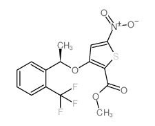 methyl 5-nitro-3-[(1R)-1-[2-(trifluoromethyl)phenyl]ethoxy]thiophene-2-carboxylate_929039-94-1