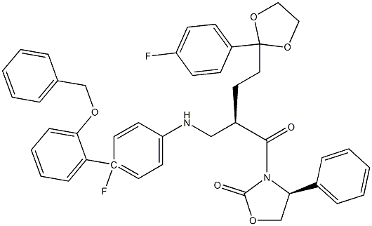 (S)-3-{(R)-2-[(S)-(4-(benzyloxyphenyl))-(4-fluorophenylamino)methyl]-4-[2-(4-fluorophenyl)-[1,3]-dioxolan-2-yl]butyryl}-4-phenyloxazolidin-2-one_954109-20-7