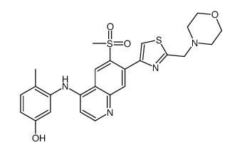 4-Methyl-3-({6-(methylsulfonyl)-7-[2-(4-morpholinylmethyl)-1,3-th iazol-4-yl]-4-quinolinyl}amino)phenol_955879-81-9