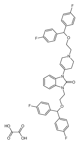 1-{2-[Bis-(4-fluoro-phenyl)-methoxy]-ethyl}-3-(1-{2-[bis-(4-fluoro-phenyl)-methoxy]-ethyl}-1,2,3,6-tetrahydro-pyridin-4-yl)-1,3-dihydro-benzoimidazol-2-one; compound with oxalic acid_96122-91-7