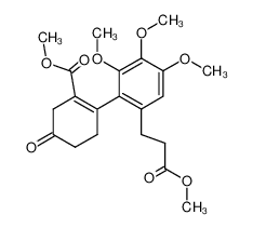 2-(2,3,4-Trimethoxy-6-(2-methoxycarbonyl-aethyl)-phenyl)-5-oxo-cyclohexan-1-carbonsaeure-methylester_96169-15-2