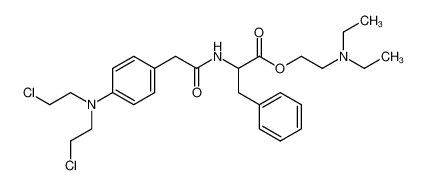 N-(4-(Bis-(2-chlor-aethyl)-amino)-phenylacetyl)-D,L-phenylalanin-(2-diaethylamino-aethylester)_96177-10-5