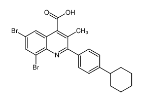 6,8-dibromo-2-(4-cyclohexylphenyl)-3-methylquinoline-4-carboxylic acid_96187-70-1