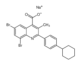 sodium 6,8-dibromo-2-(4-cyclohexylphenyl)-3-methylquinoline-4-carboxylate_96202-06-1
