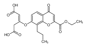 (E)-3-((2-(ethoxycarbonyl)-4-oxo-8-propyl-4H-chromen-7-yl)oxy)pent-2-enedioic acid_96237-77-3