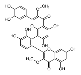 8-[6-(5,7-dihydroxy-3-methoxy-4-oxochromen-2-yl)-2,3-dihydroxyphenyl]-2-(3,4-dihydroxyphenyl)-5,7-dihydroxy-3-methoxychromen-4-one_96253-81-5