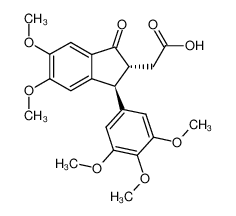 trans-5,6-Dimethoxy-1-(3,4,5-trimethoxy-phenyl)-indanon-(3)-essigsaeure-(2)_96266-93-2