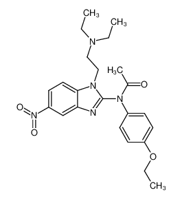 N-[1-(2-diethylamino-ethyl)-5-nitro-1H-benzoimidazol-2-yl]-N-(4-ethoxy-phenyl)-acetamide_96309-87-4