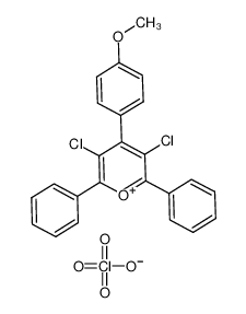 3,5-dichloro-4(4-methoxyphenyl)-2,6-diphenylpyrylium perchlorate_96355-74-7