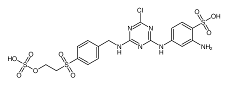 2-amino-4-((4-chloro-6-((4-((2-(sulfooxy)ethyl)sulfonyl)benzyl)amino)-1,3,5-triazin-2-yl)amino)benzenesulfonic acid_96356-93-3