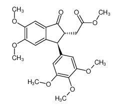 trans-5,6-Dimethoxy-1-(3,4,5-trimethoxy-phenyl)-indanon-(3)-essigsaeure-(2)-methylester_96371-13-0
