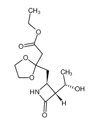 (-)-4α-(3-(ethoxycarbonyl)-2,2-(ethylenedioxy)propyl)-3β-((1S)-1-hydroxyethyl)azetidin-2-one_96392-34-6