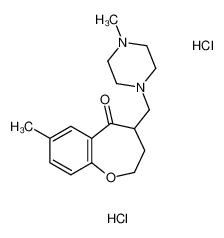 7-methyl-4-[(4-methylpiperazin-1-yl)methyl]-3,4-dihydro-2H-1-benzoxepin-5-one,dihydrochloride_96401-70-6