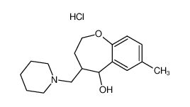 2,3,4,5-tetrahydro-7-methyl-4-(1-piperidinomethyl)-1-benzoxepin-5-ol hydrochloride_96401-96-6