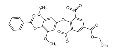 Aethyl-3.5-dinitro-(3.5-dimethoxy-4-benzoyloxy-phenoxy)-benzoat_96414-10-7