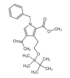 4-Acetyl-1-benzyl-3-[2-(tert-butyl-dimethyl-silanyloxy)-ethyl]-1H-pyrrole-2-carboxylic acid methyl ester_96429-05-9