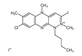1-Butyl-3-iodo-5,7-dimethyl-8-chloro-1,5-dihydropyridazino(3,4-b)quinoxaline methiodide_96474-97-4