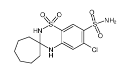 6-chloro-1,1-dioxo-1,4-dihydro-2H-1λ6-spiro[benzo[1,2,4]thiadiazine-3,1'-cycloheptane]-7-sulfonic acid amide_96486-31-6