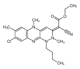 [1-Butyl-7-chloro-2,6,10-trimethyl-1,10-dihydro-2H-1,2,9,10-tetraaza-anthracen-(3Z)-ylidene]-cyano-acetic acid ethyl ester_96487-67-1